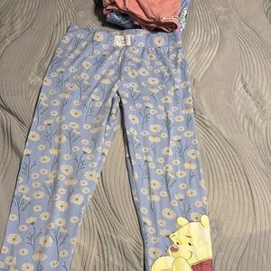 Monki Blue and Yellow Pajama Bottoms with Celestial Print